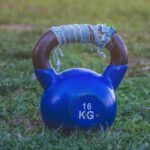 16 kg kettlebell on grass